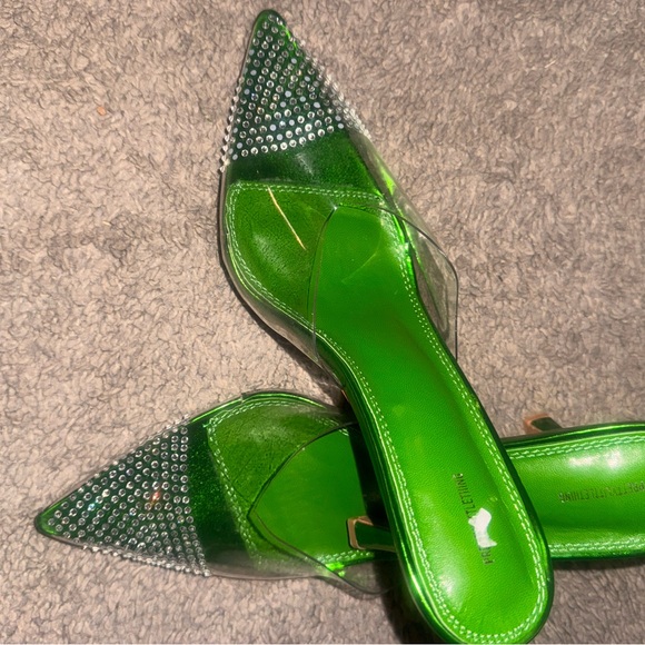 PrettyLittleThing Emerald Rhinestone Heels - Picture 3 of 7